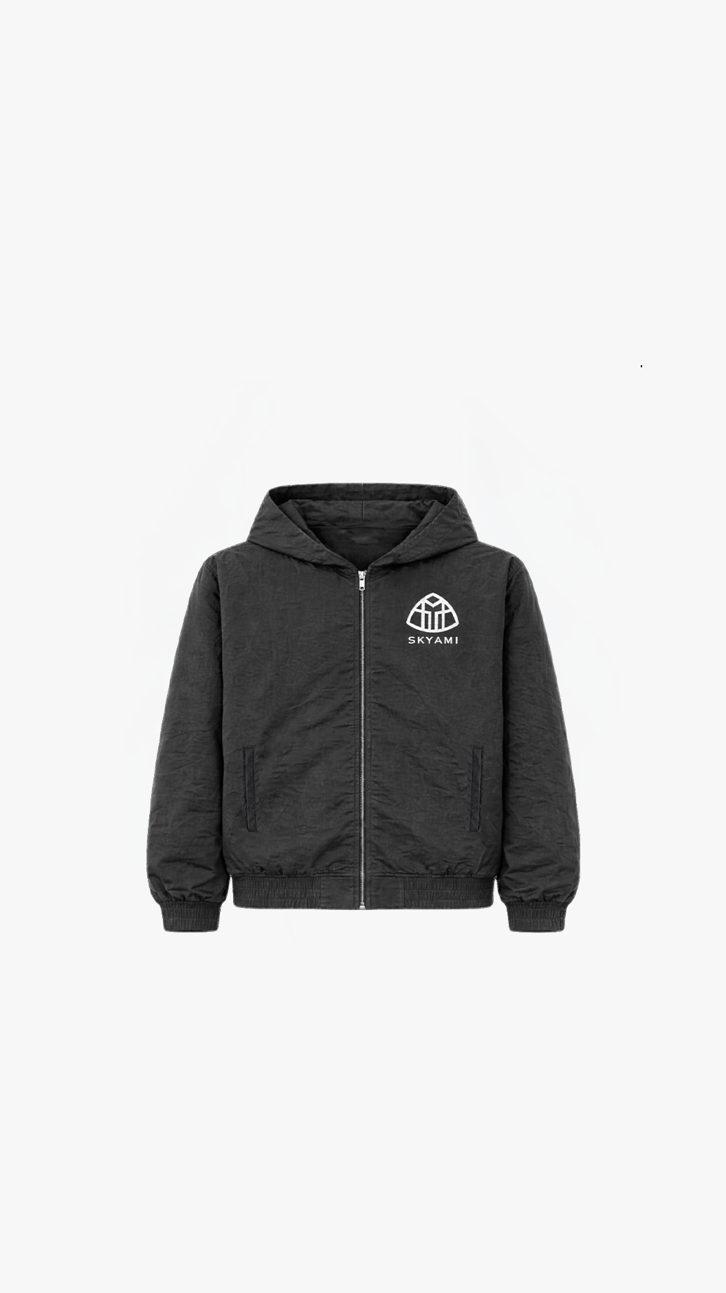 SKYAMI NYLON ZIP UP (BLACK)
