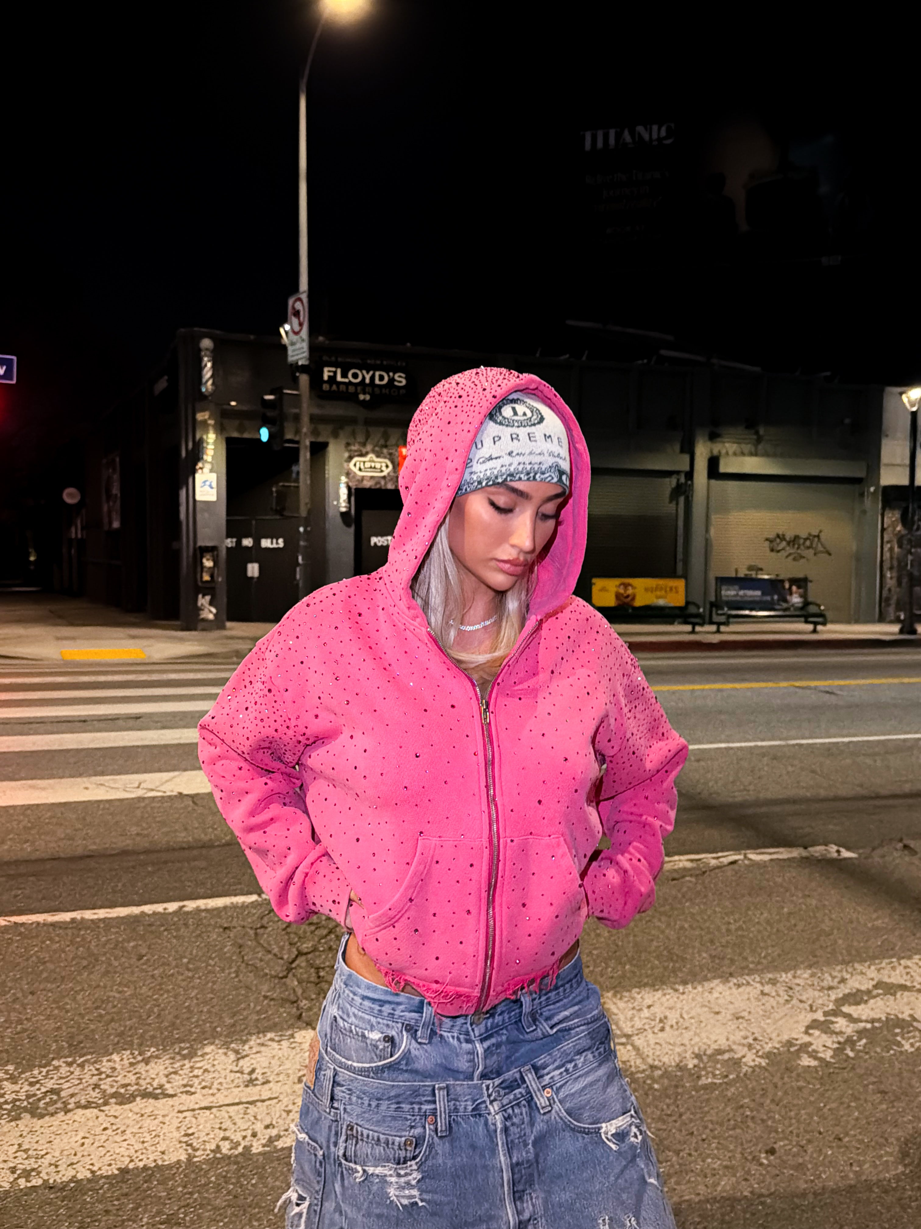 PING 星柄 ジップアップジャケット POP-STAR ZIP UP (PINK)