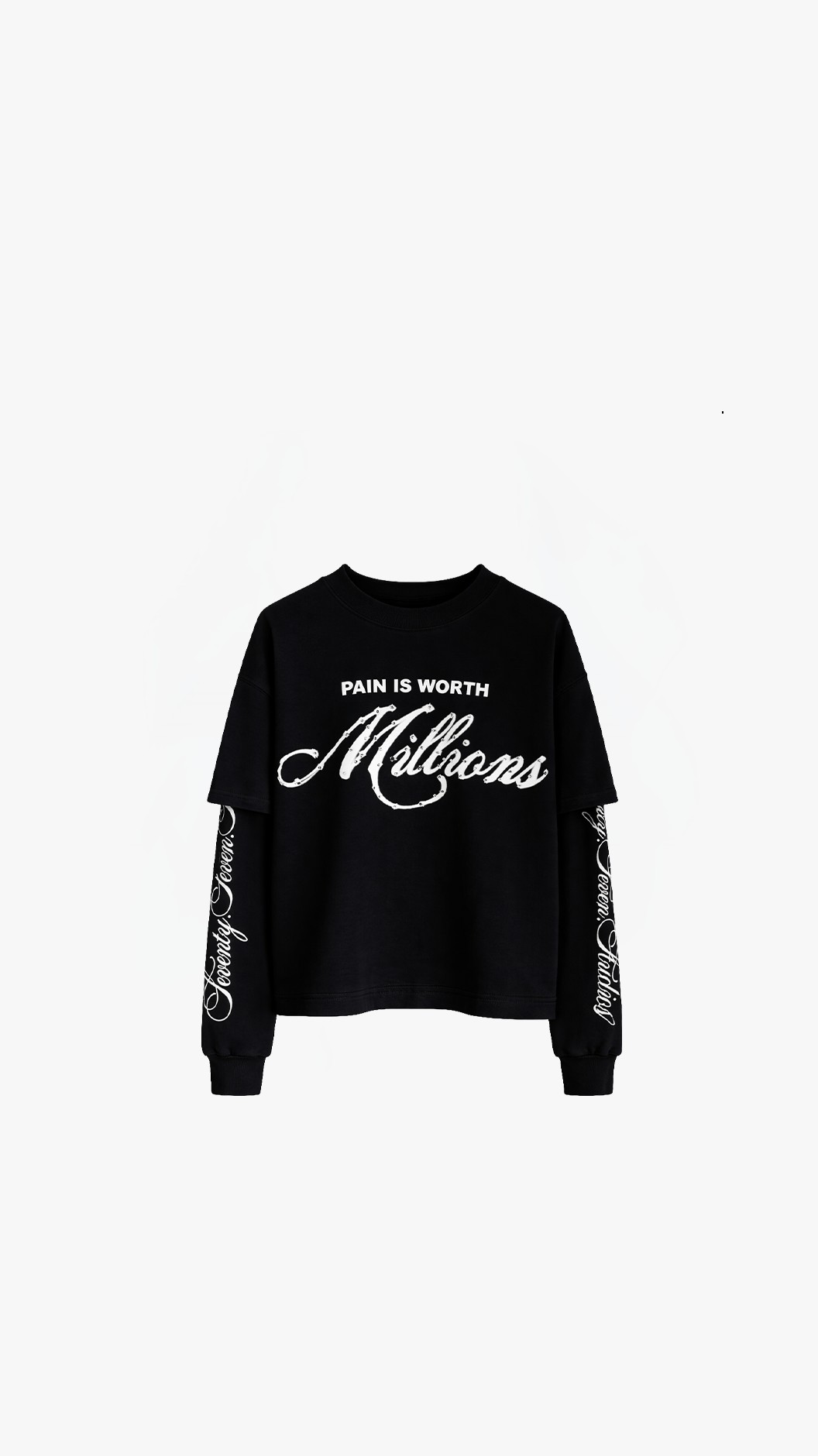 "MILLIONS" DOUBLE LAYERED TEE (BLACK)