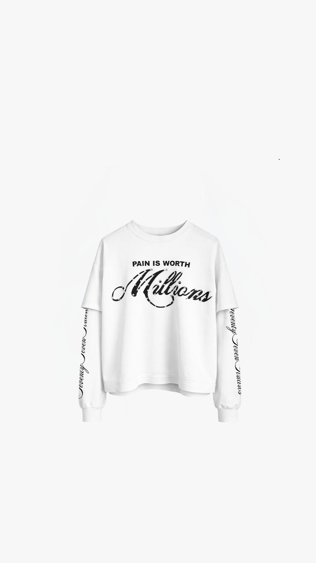 "MILLIONS" DOUBLE LAYERED TEE (WHITE)