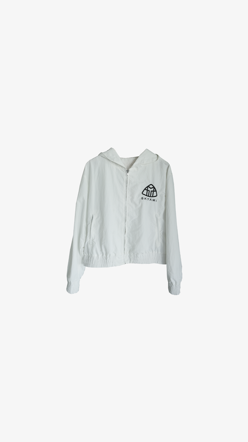 SKYAMI NYLON ZIP UP (WHITE)