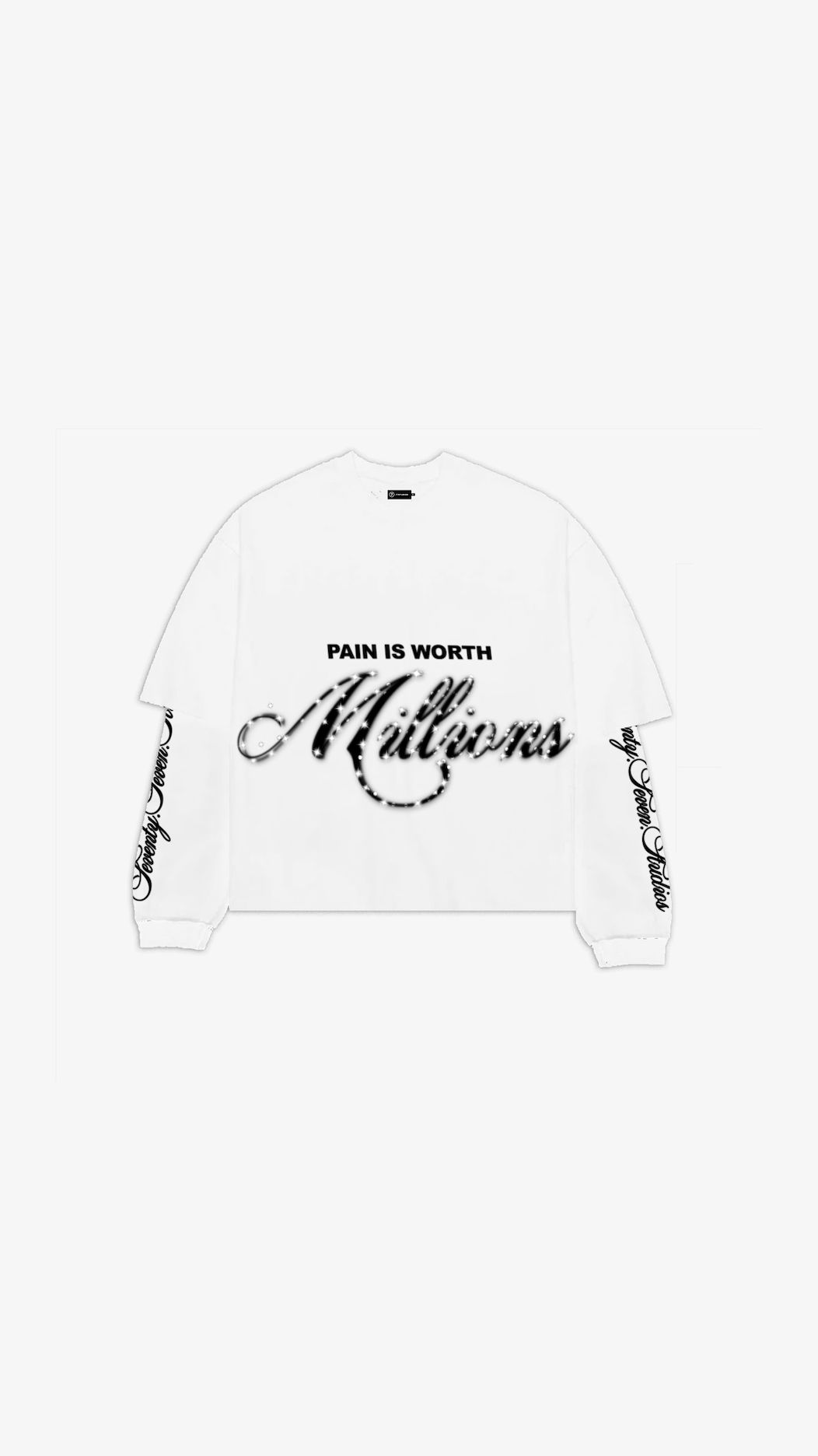 "MILLIONS" DOUBLE LAYERED TEE (WHITE)