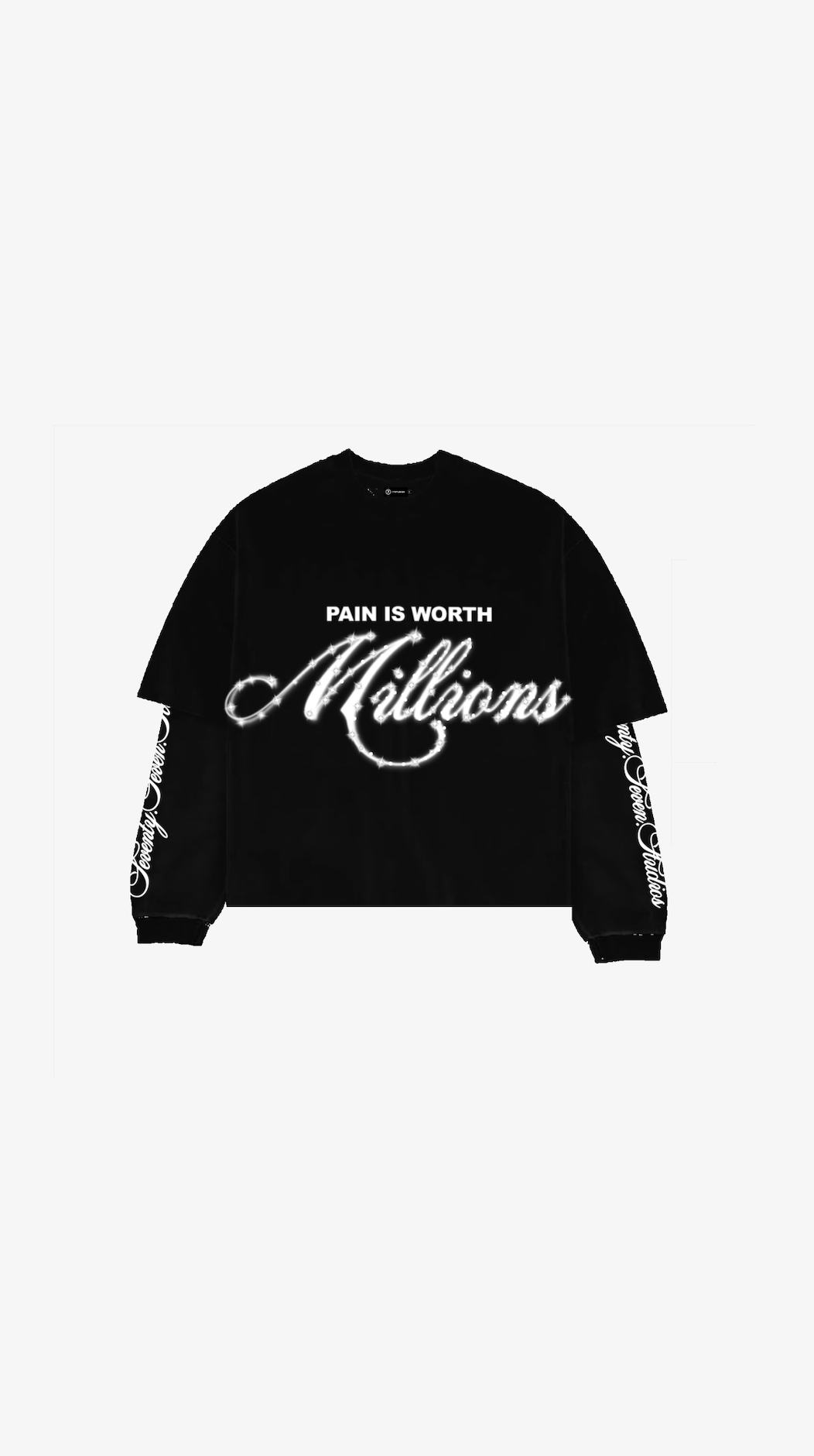 "MILLIONS" DOUBLE LAYERED TEE (BLACK)