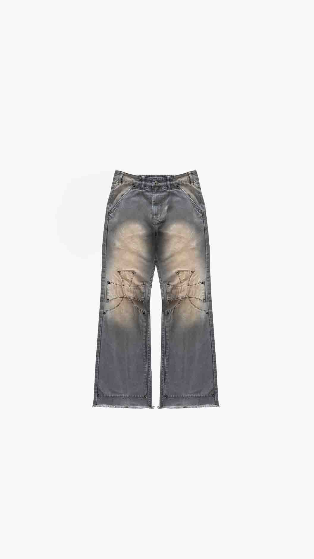 DOUBLE KNEE WASHED DENIM