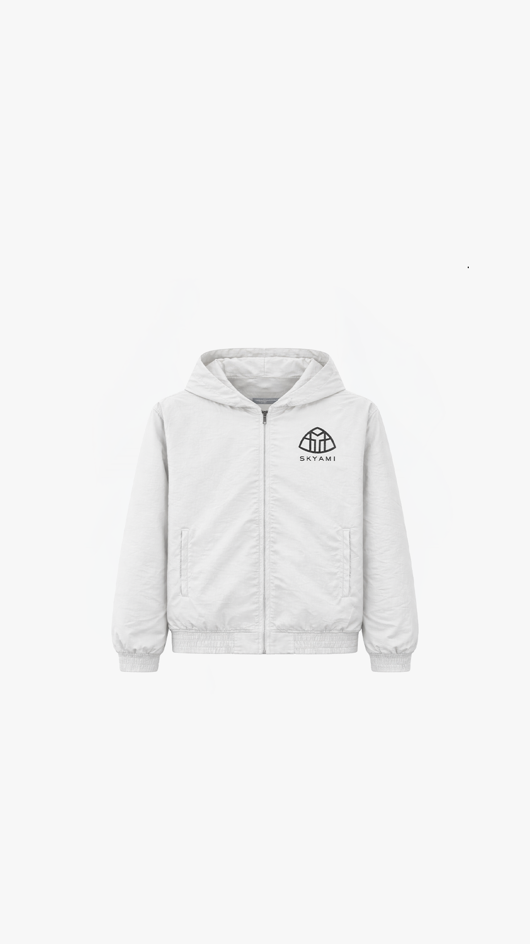 SKYAMI NYLON ZIP UP (WHITE)