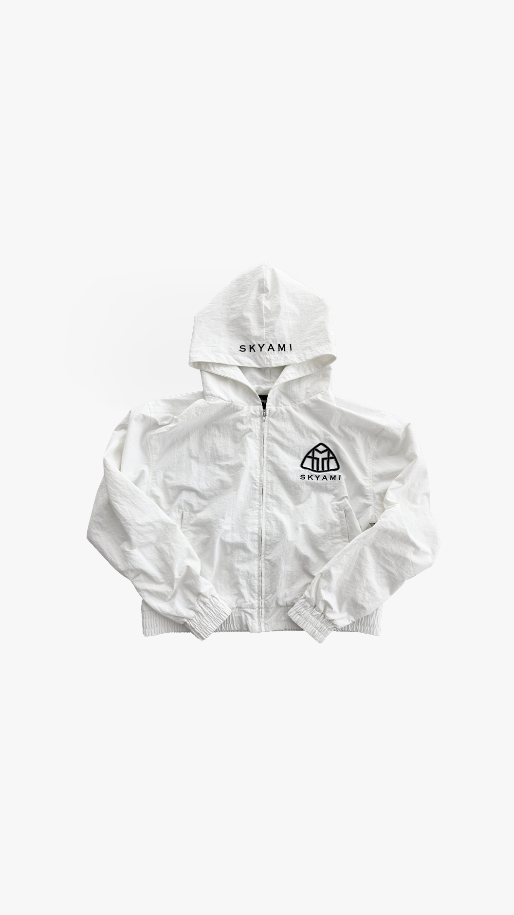 SKYAMI NYLON ZIP UP (WHITE)